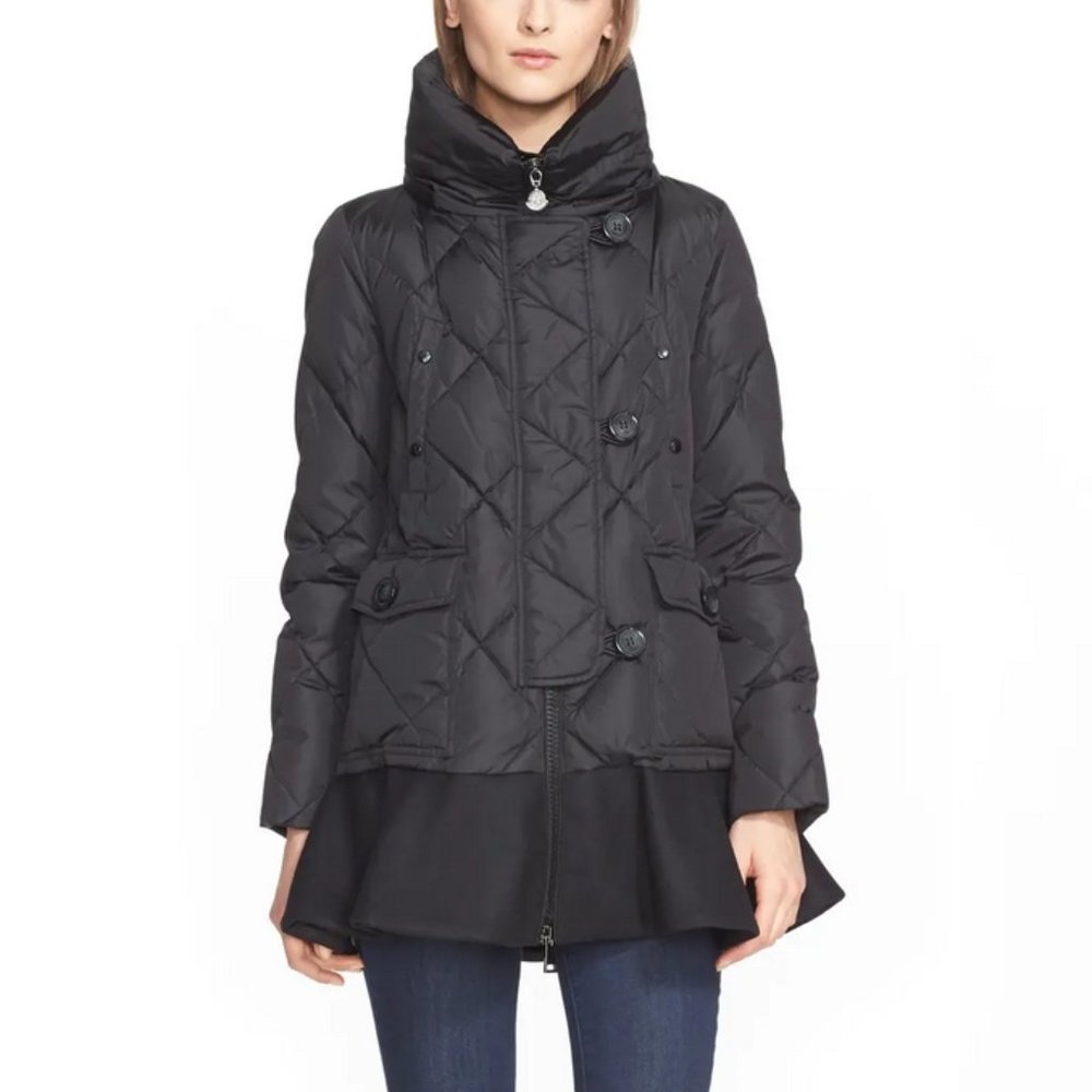 Moncler "Vauloge" Peplum Jacket with Hood